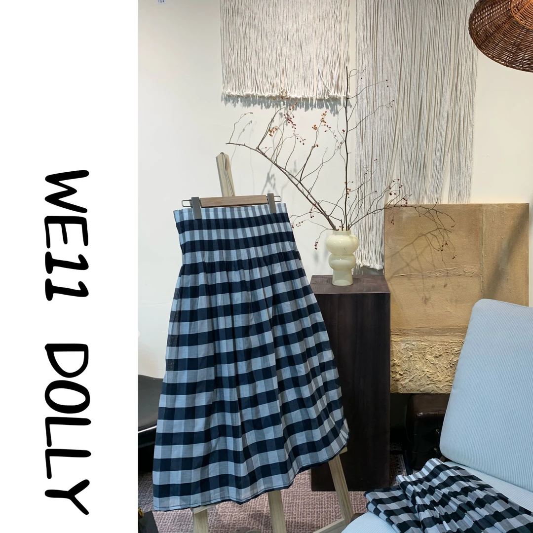 Dolly（独家记忆）2025早春格子时尚夏季裙子条纹显瘦休闲半身裙