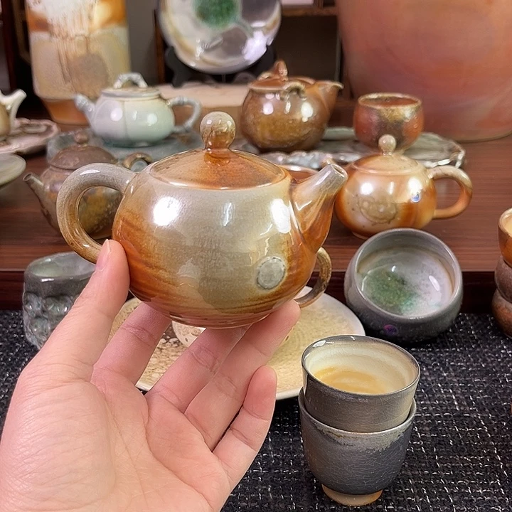 柴烧中白泥西施壶微瑕