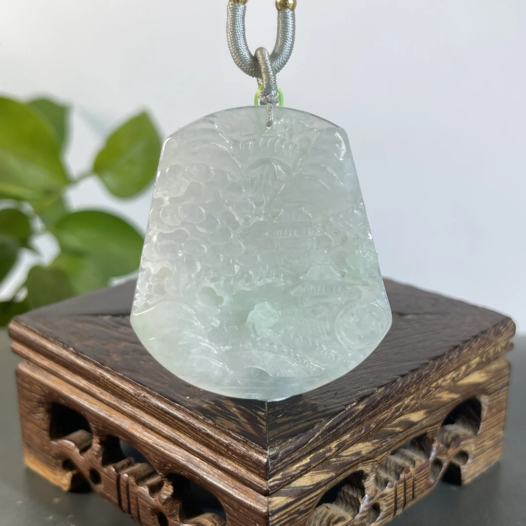 JYW26-42  天然缅甸翡翠A货 山水牌