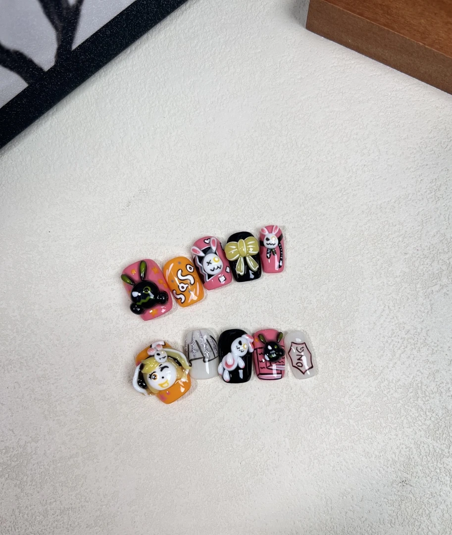 SaSaNail『安琪拉 时之奇旅』可爱卡通个性显白女神高定手工穿戴甲