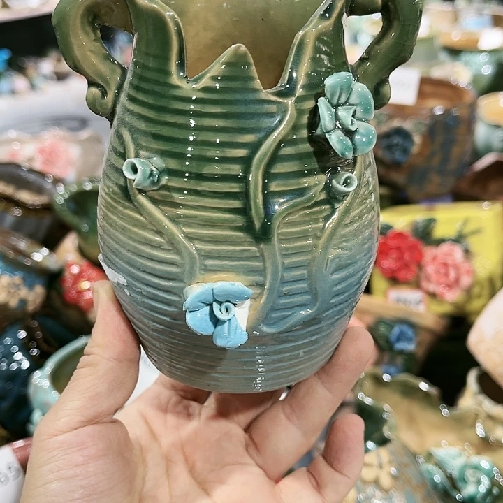 瓷片花盆多肉艺术品植物