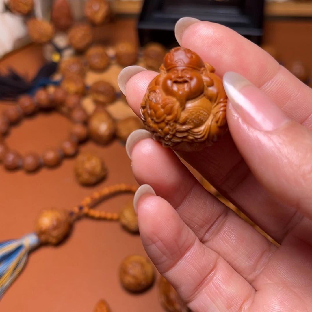 进***影橄榄核手串/手链骑兽财神