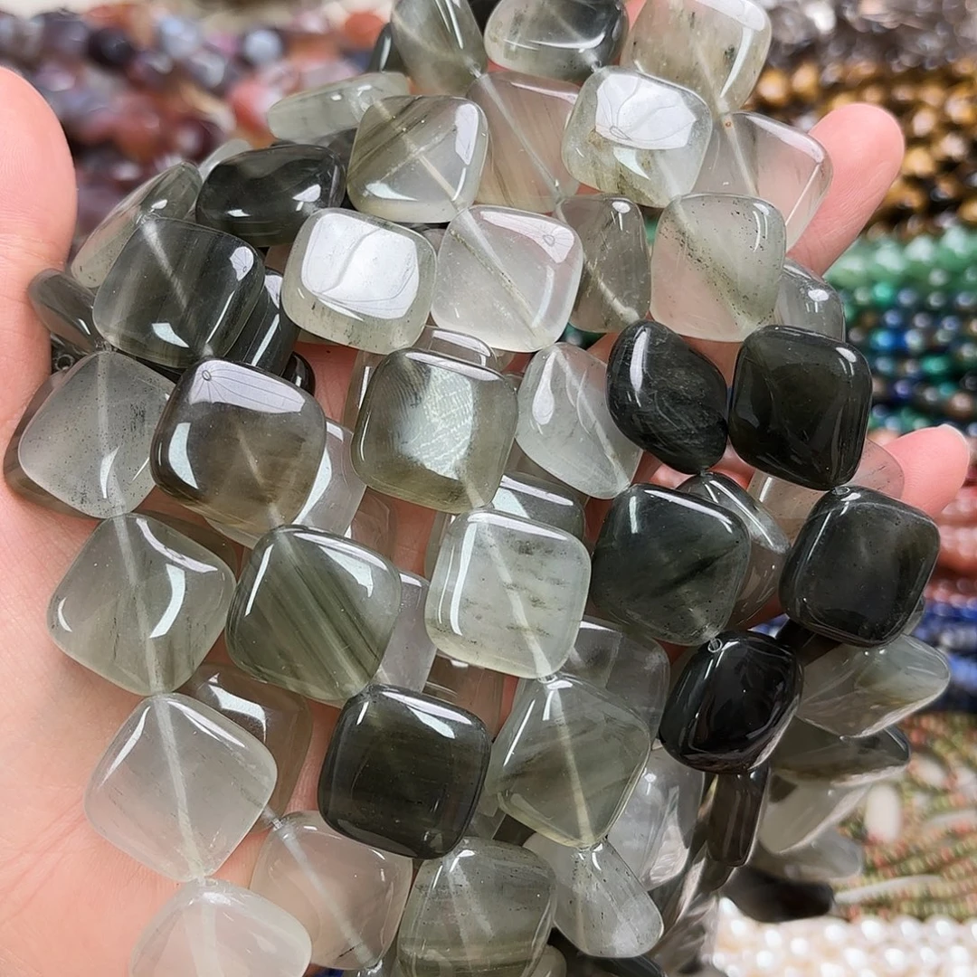 玛瑙/玉髓未镶嵌珠宝半成品卡 23绿水晶菱形一条