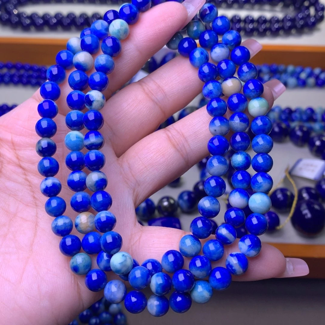青金石未镶嵌玉化手串7.5m