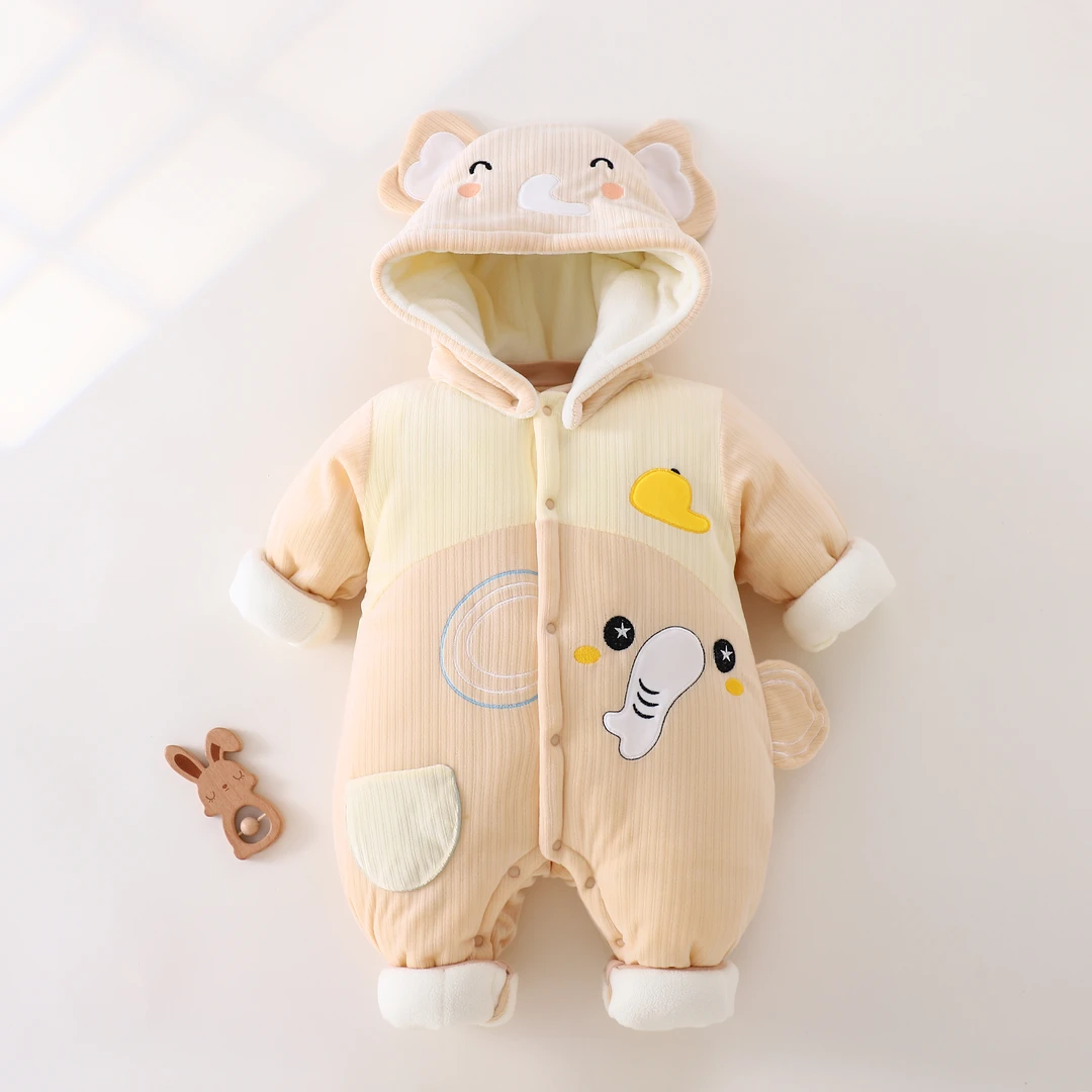 【活动】2025新款男女宝宝连体衣冬款加厚加绒保暖连帽外出服婴儿