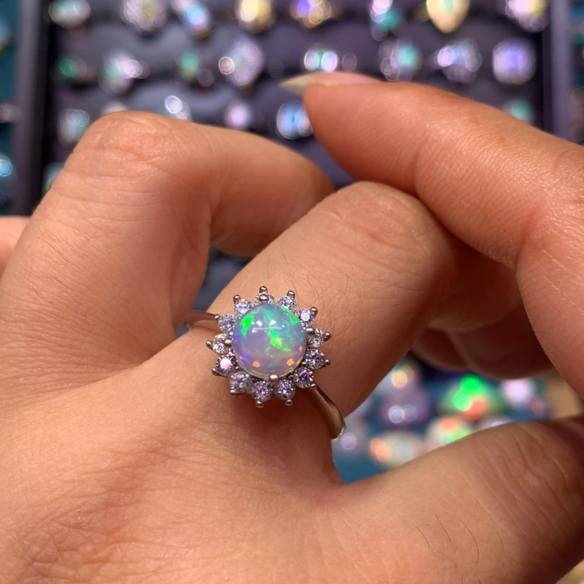 【闪购商品】欧泊银S925镶嵌戒指款式