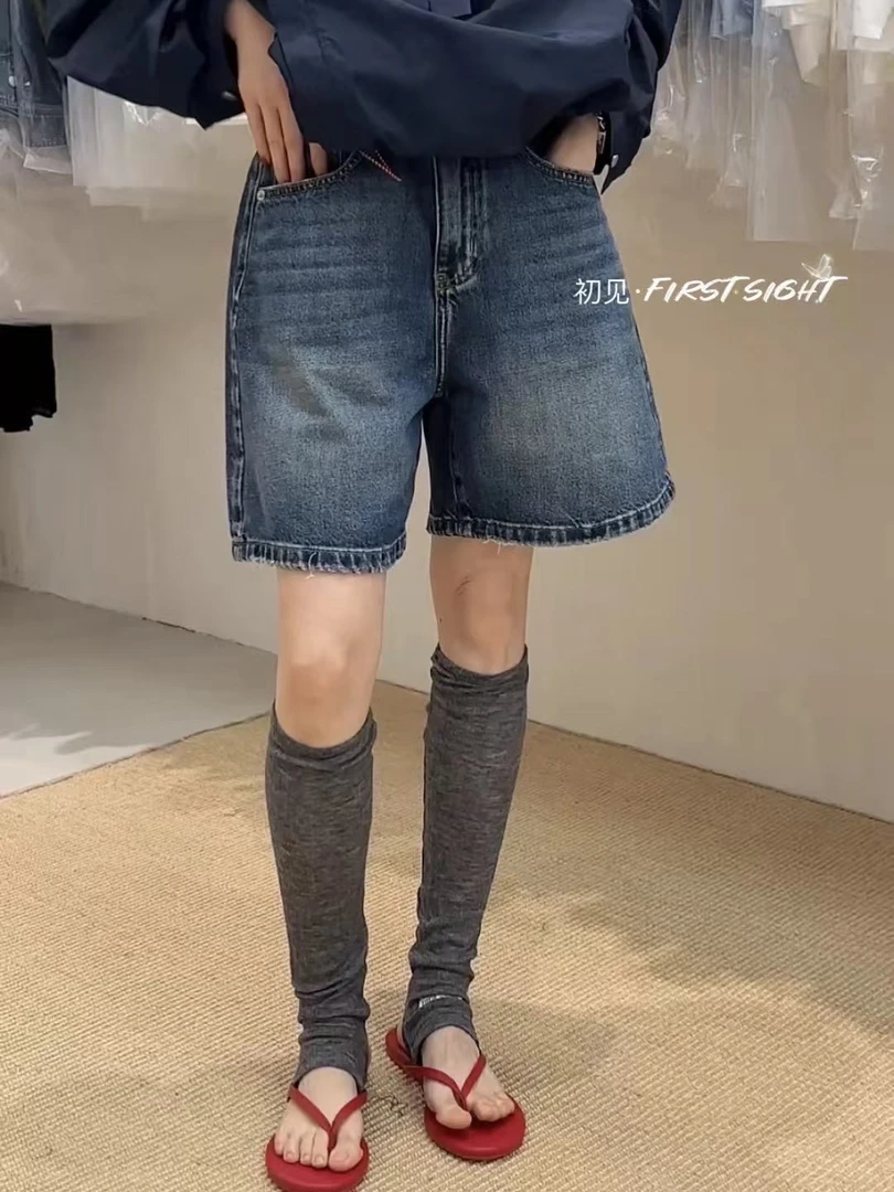 韩国东大门2025春季欧货女装时尚牛仔裤短裤女宽松显瘦百搭裤子