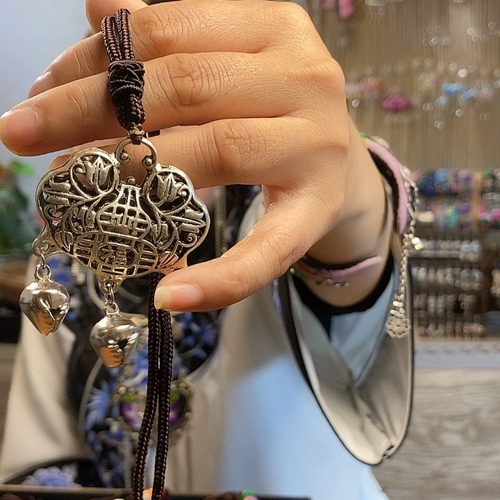 非金属花岗石纯铜布艺项链