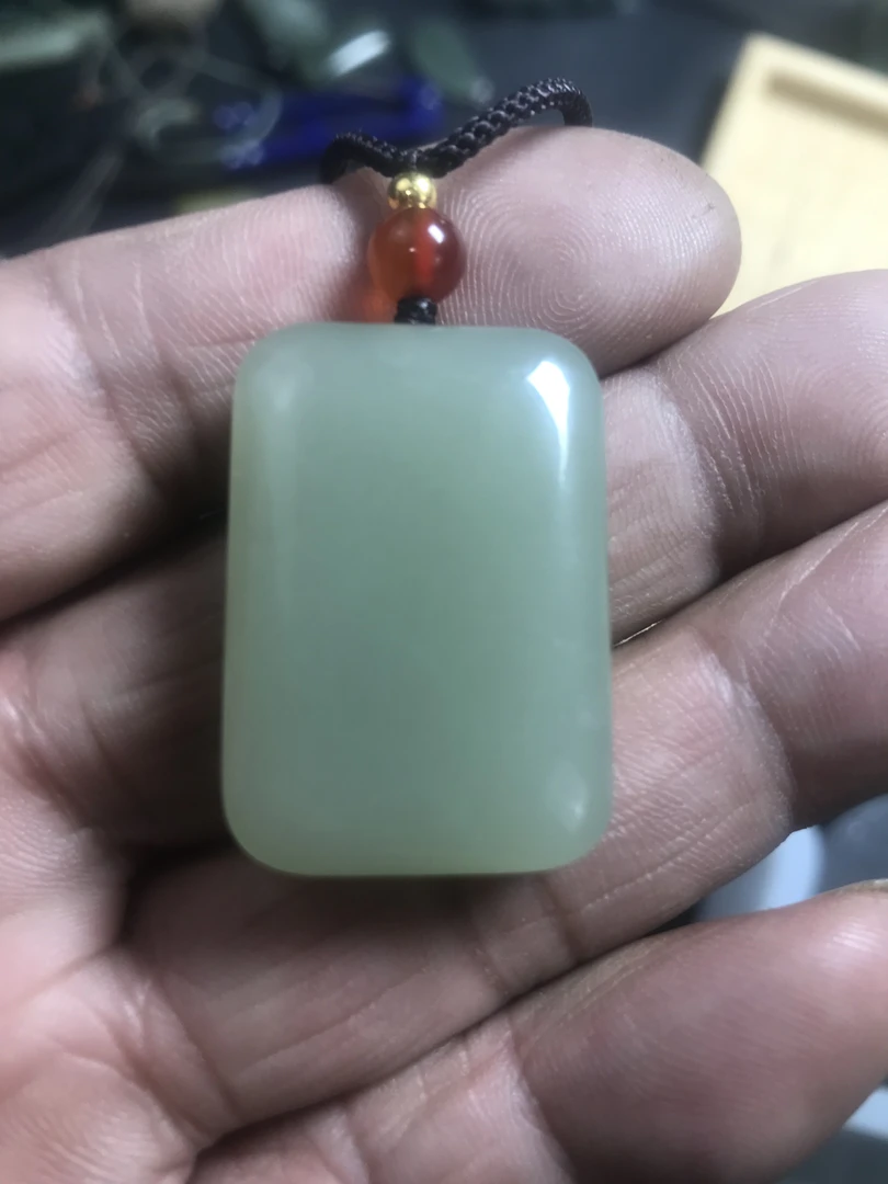 正品和田玉青海料平安牌