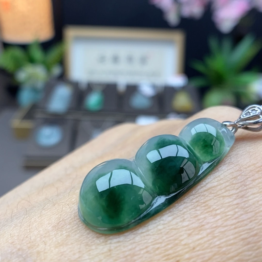 翡翠银S925镶嵌颈饰吊坠61