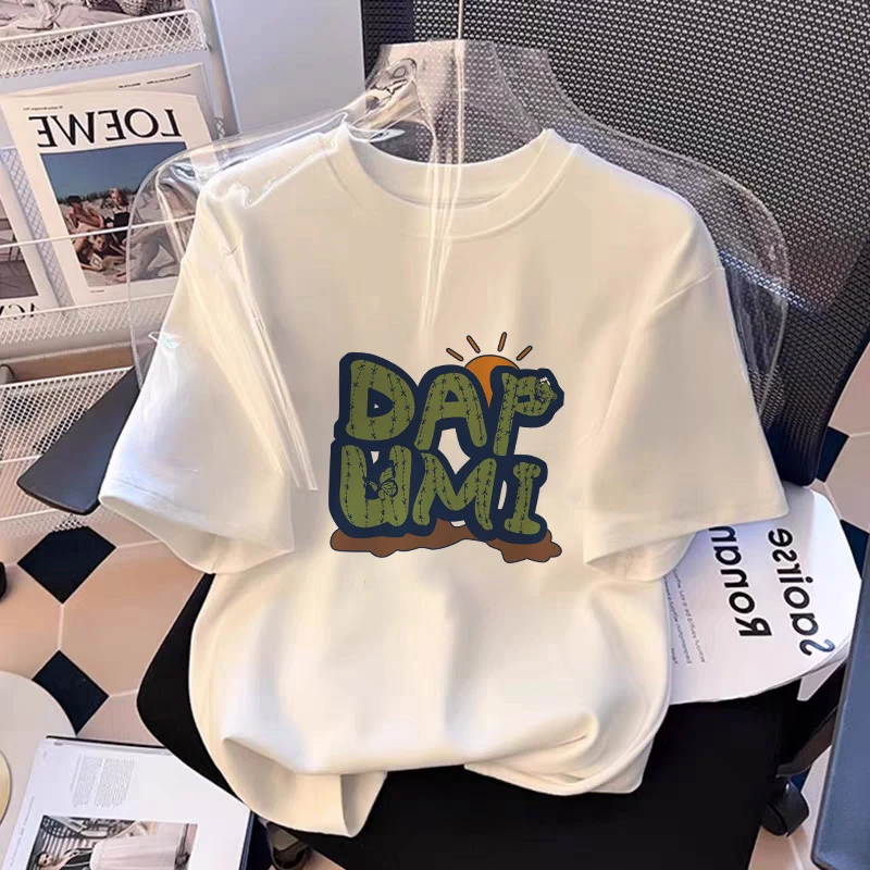 2025夏季新款正肩圆领白色短袖T恤女上衣时尚休闲百搭减龄上衣潮