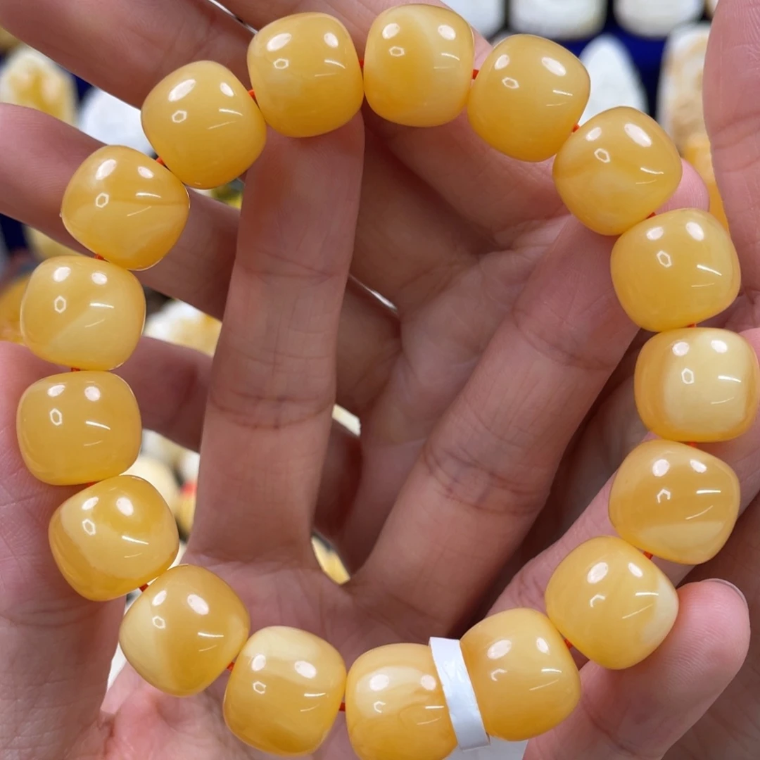 蜜蜡裸石未镶嵌琥珀蜜蜡手串卡13mm