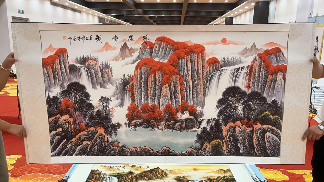 2国画装饰挂画卷轴高档锦绫已装裱大六尺（12）