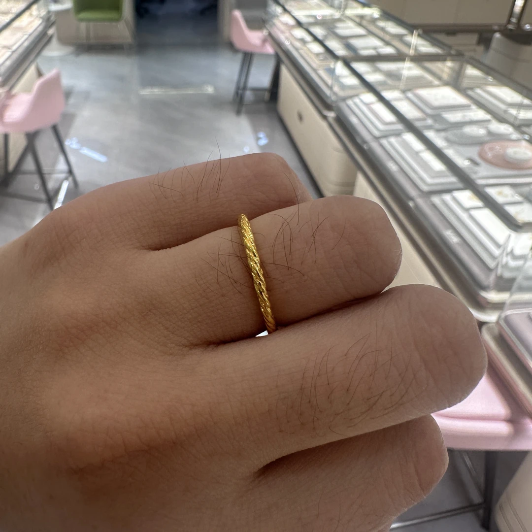 金至福5D足金麻花戒指