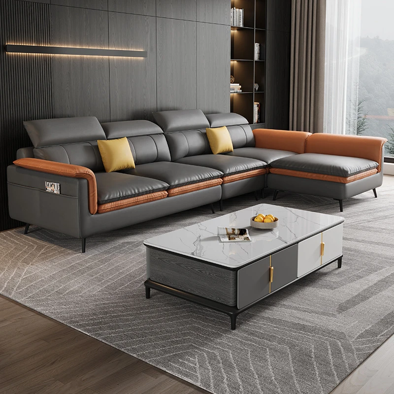 极简轻奢免洗技布沙发现代简约北欧客厅松弛感布艺沙发贵妃组合