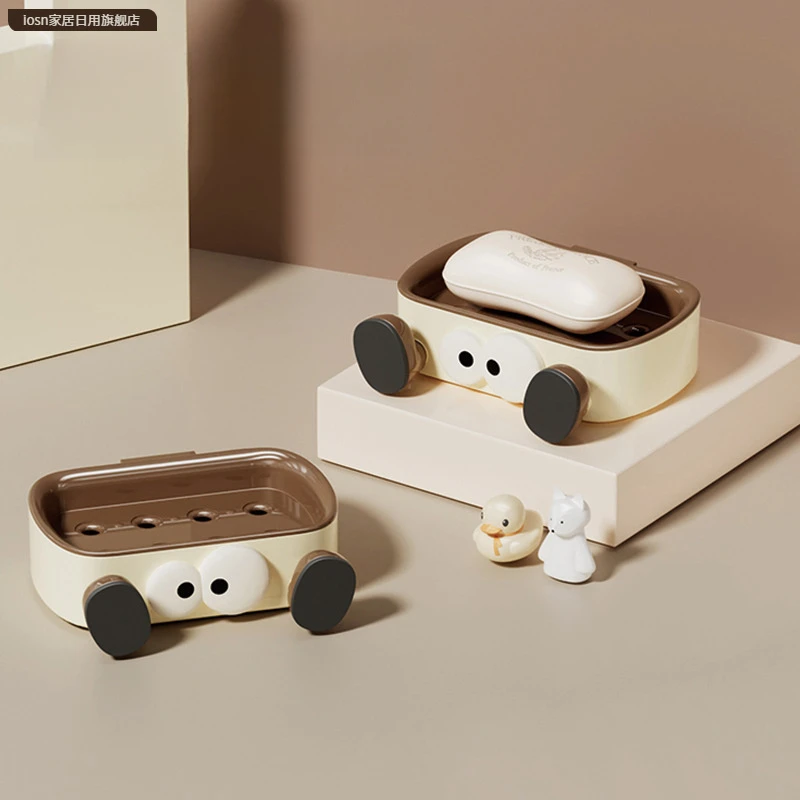 肥皂盒壁挂式沥水家用免打孔可爱高级感洗漱台香皂盒多功能卫生间