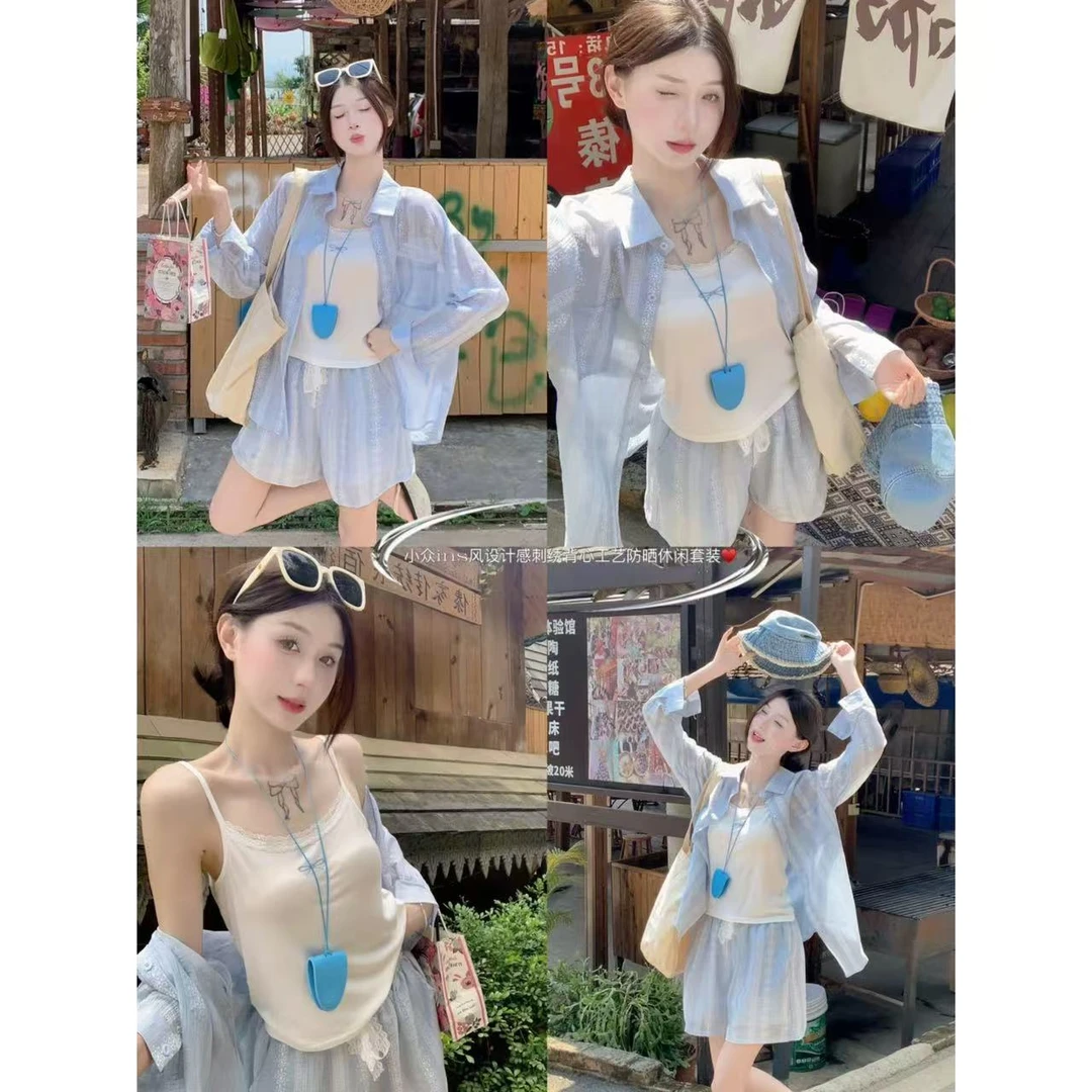 834-888{妤妤女装店铺}外套高端两件套宽松洋气阔腿长裤