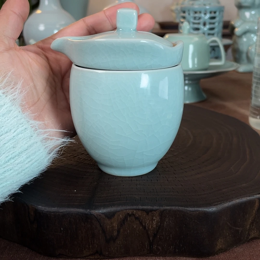 瓷微瑕简包手抓壶原矿汝瓷当代