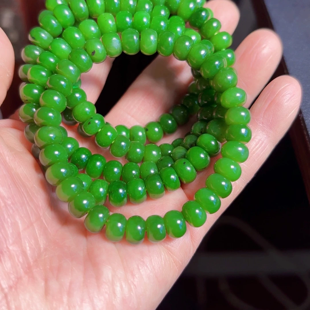 和田玉（碧玉）手串未镶嵌海****法一图5个