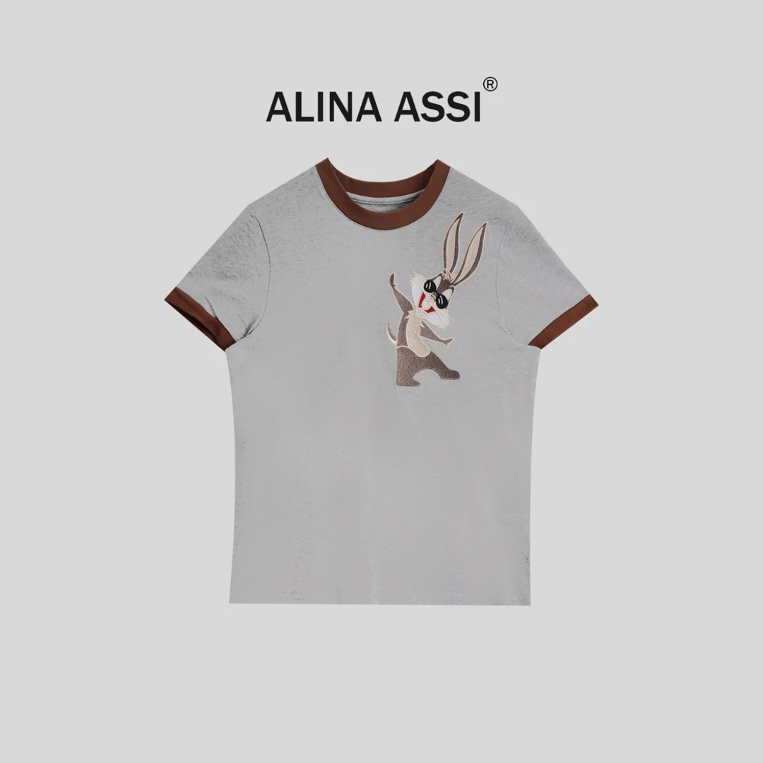 【楠楠】2025春夏新款百搭时尚T恤简约显瘦短袖上衣YM8998