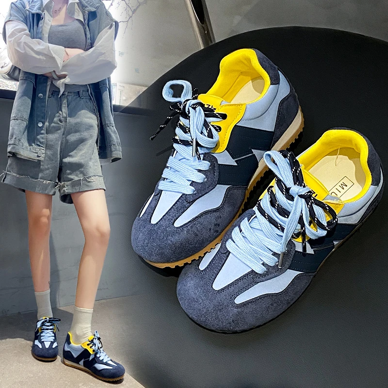 女厚底内增高2025秋季新款阿甘鞋软底双鞋带运动休闲鞋女鞋百搭