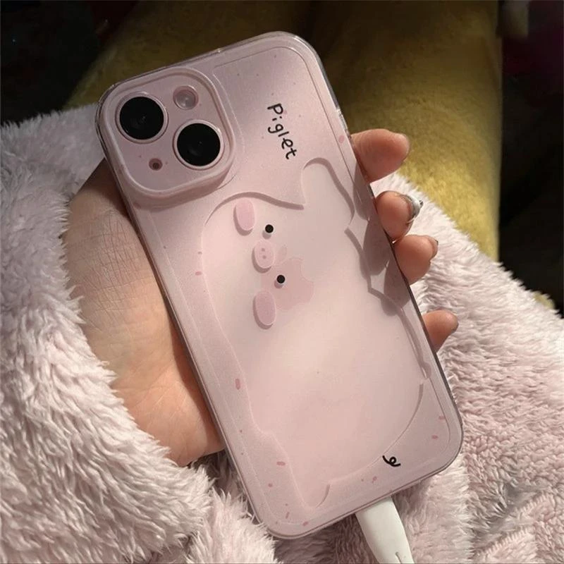 趴趴小猪适用iPhone苹果15手机壳16/13透明11软华为vivo小米oppo