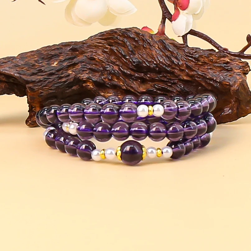 AD332-紫琉璃多圈饰品（无礼盒）