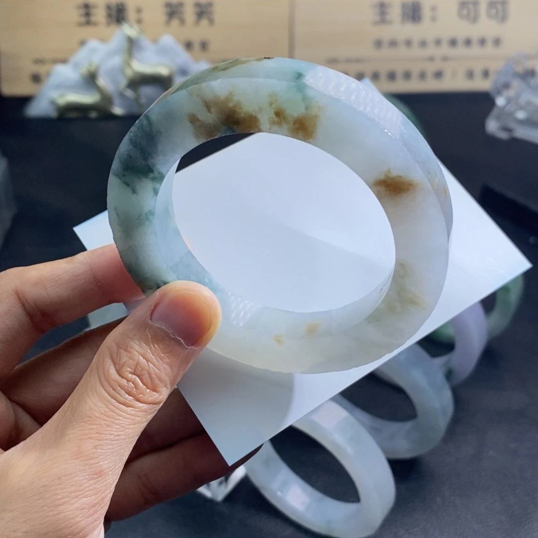 未镶嵌翡翠定制翡翠53-60特色镯纹裂漏