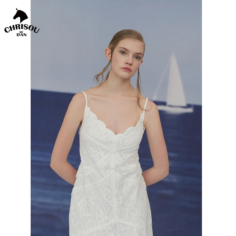 CHRISOUBYDAN欧阳丹2025早秋系列花边吊带蕾丝裙130031