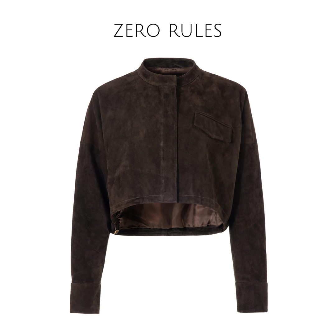 25021710【腔调短皮衣】西*牙小羊皮反绒 奢线！福利！万搭真皮