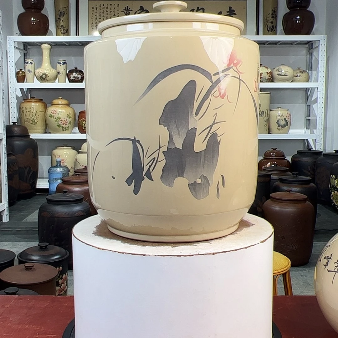 16饼茶缸三斤左右散茶纯手工