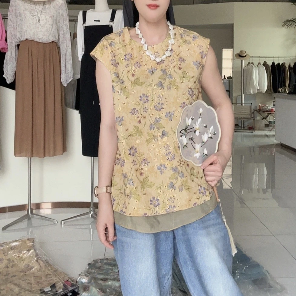 【心依阁铭品】25626小雏菊新国风刺绣老前风上衣