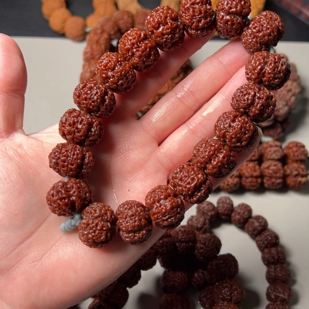 金刚菩提手串潇*丶22尺寸梁雲顶梅花超头定制手持