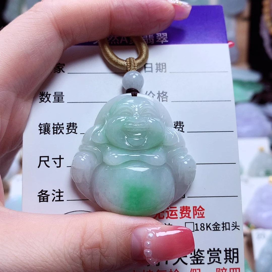 翡翠未镶嵌颈饰佛公07