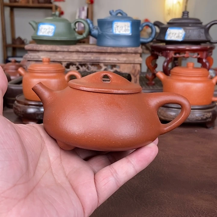 茶壶紫砂红降坡半手工景舟石瓢