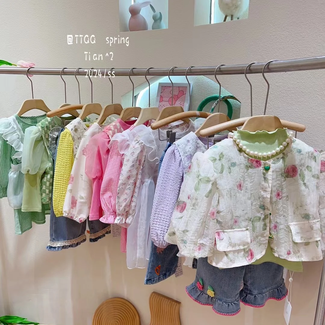 预2025春季新品【多米蓝精灵童装】儿童洋气女童套装裙子裤子牛仔