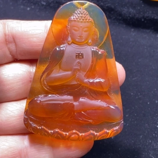 琥珀未镶嵌裸石阿弥陀佛21克