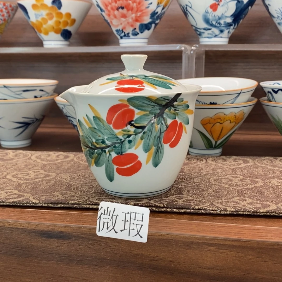 釉下彩老陶泥手工绘制