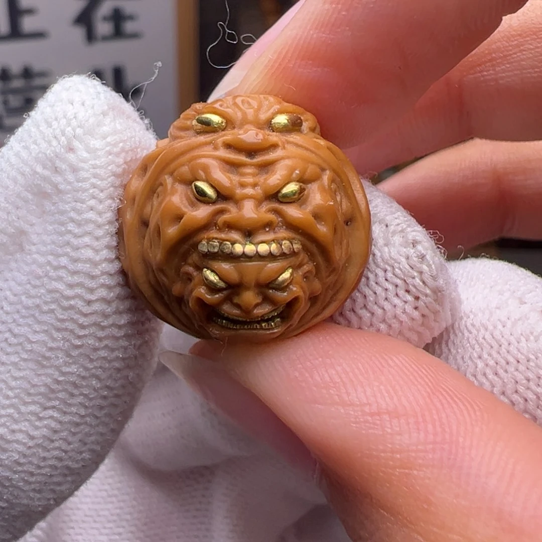 猴头核桃把件镶嵌款套娃18左右尺寸全品有正常封口线