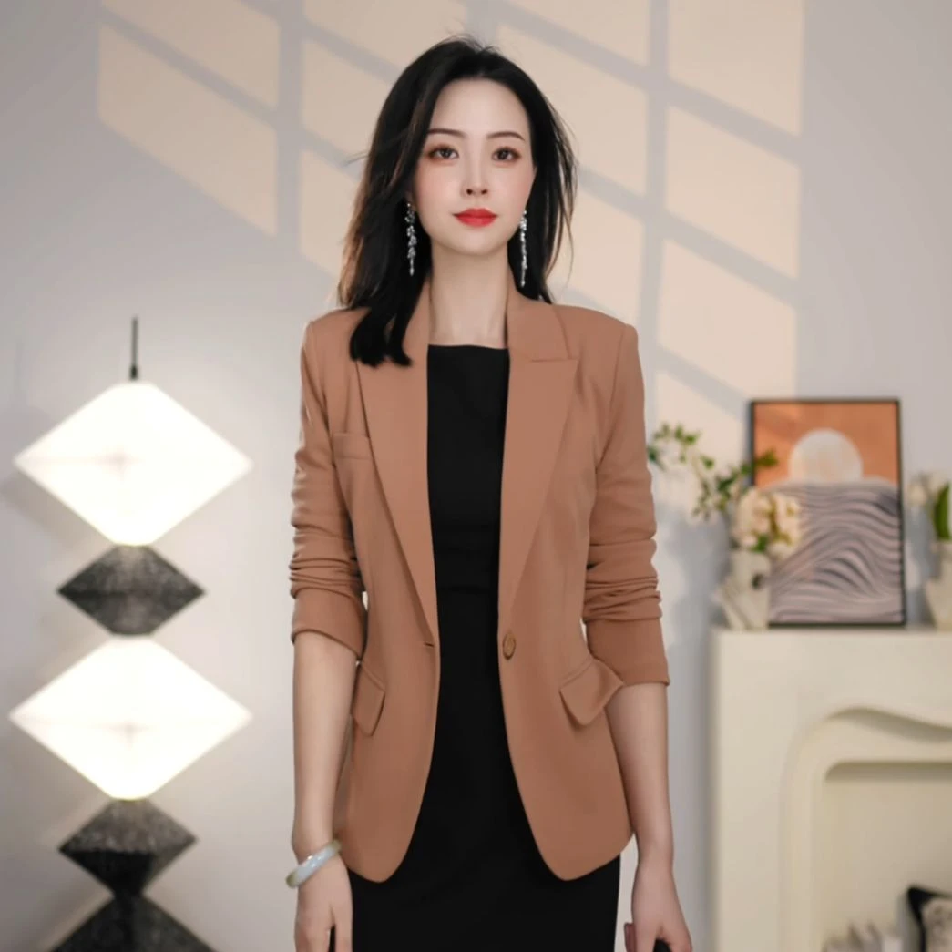 哥弟春季新款职业时尚气质通勤修身面试百搭西装外套女士1400757