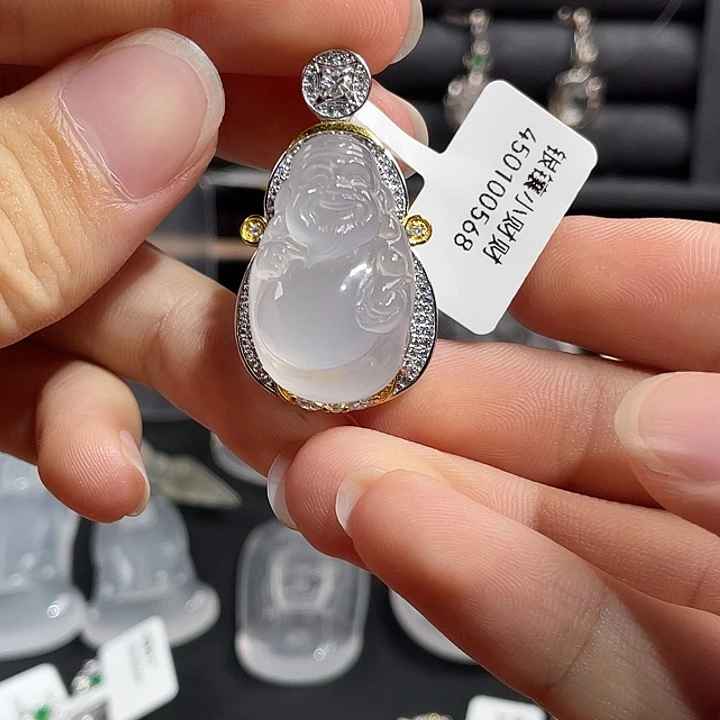 石英质玉银S925镶嵌吊坠(不含链)张*美