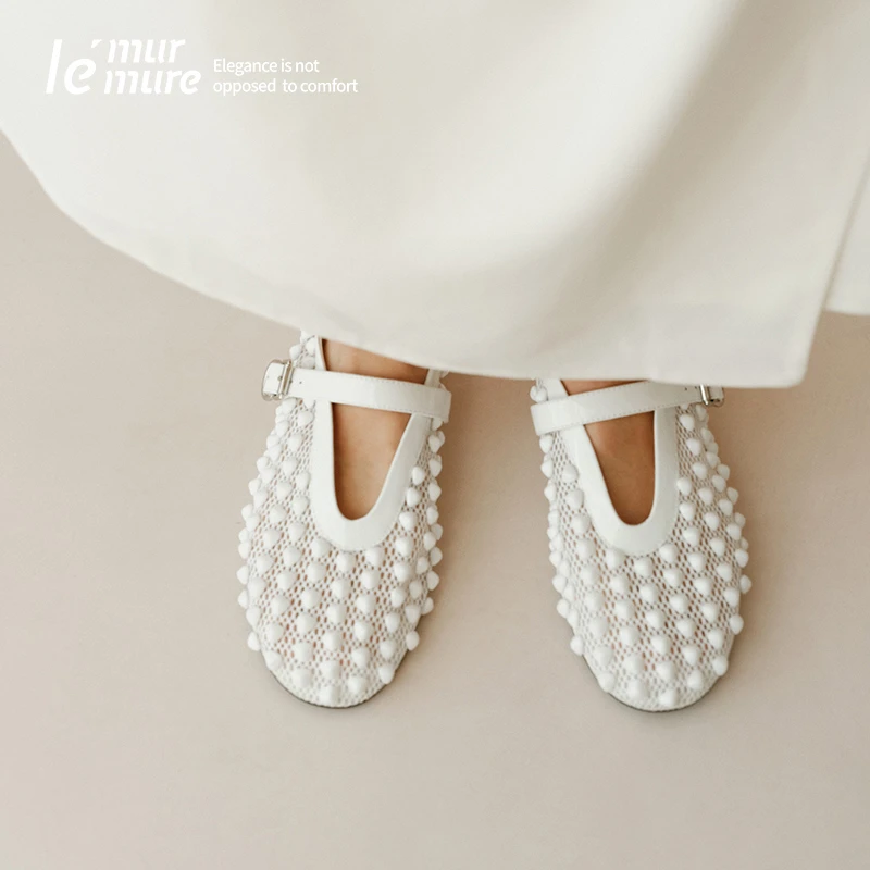 Le' Murmure 2025春季新款时尚铆钉玛丽珍鞋低跟圆头浅口zb