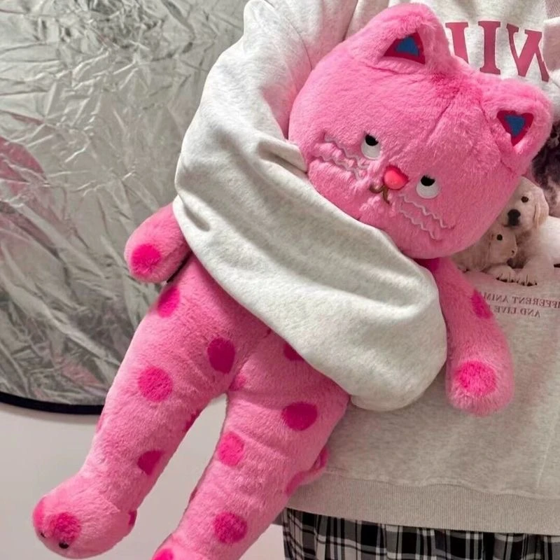 可爱波点猫咪抱枕毛绒玩具公仔陪睡娃娃生日礼物抱枕送女朋友礼物