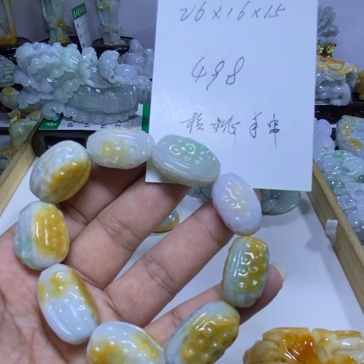 翡翠未镶嵌把件核桃手串