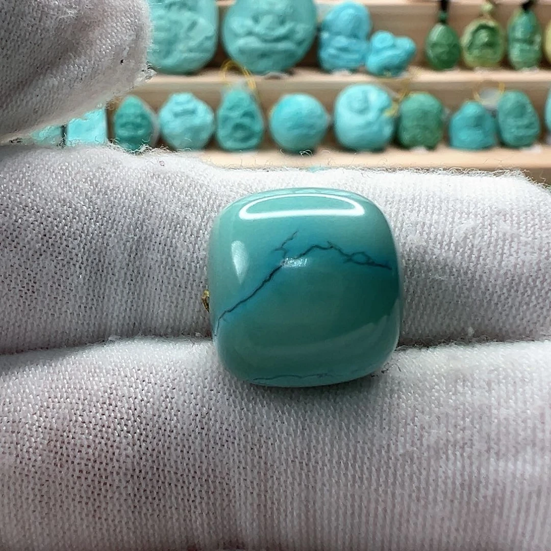 未镶嵌绿松石老型珠 14.2x13.1mm