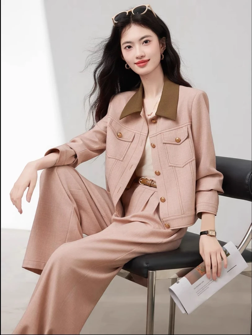 W218 新款时尚高级感套装女2025秋季新款洋气显瘦休闲两件套