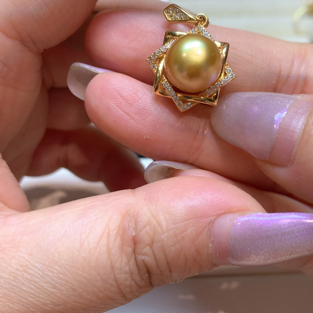 海水珍珠银S925镶嵌颈饰