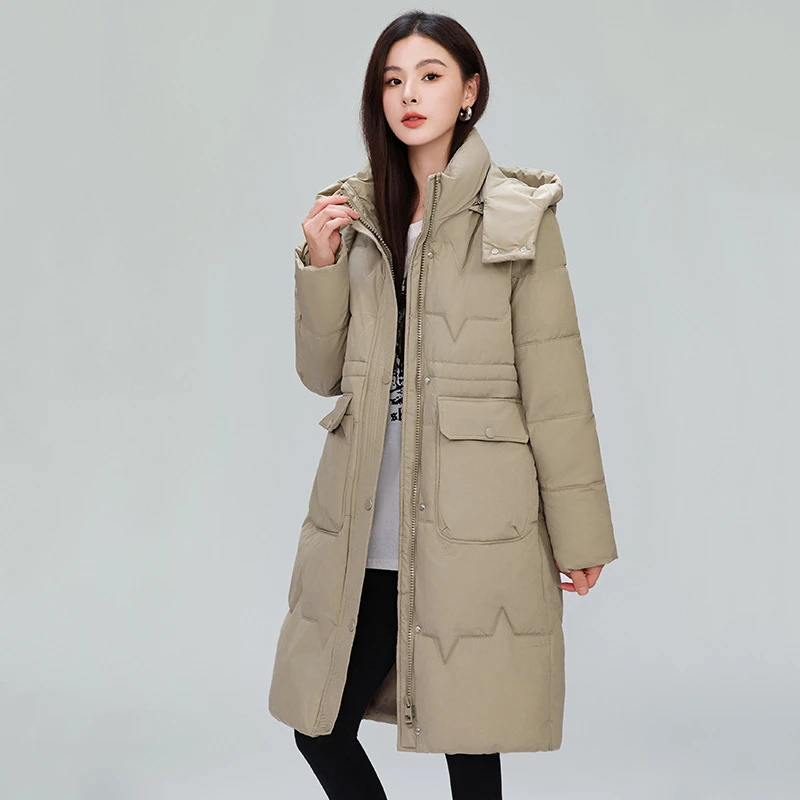 新款女士中长款冬季修身羽绒棉衣秋冬保暖韩版加厚羽绒棉服外套