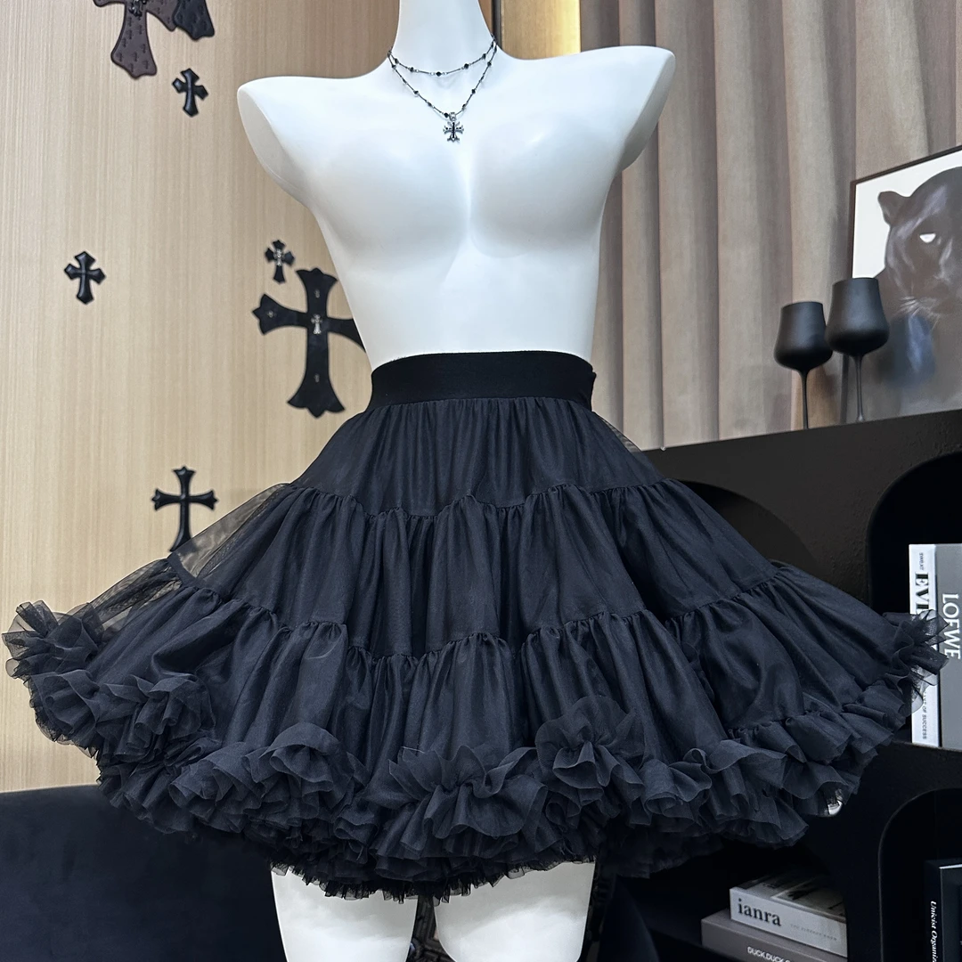 百搭蓬蓬短裙黑色-J23