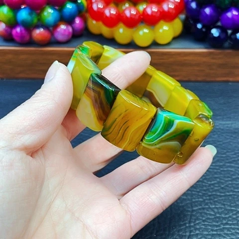 玛瑙/玉髓手链未镶嵌黄绿宝